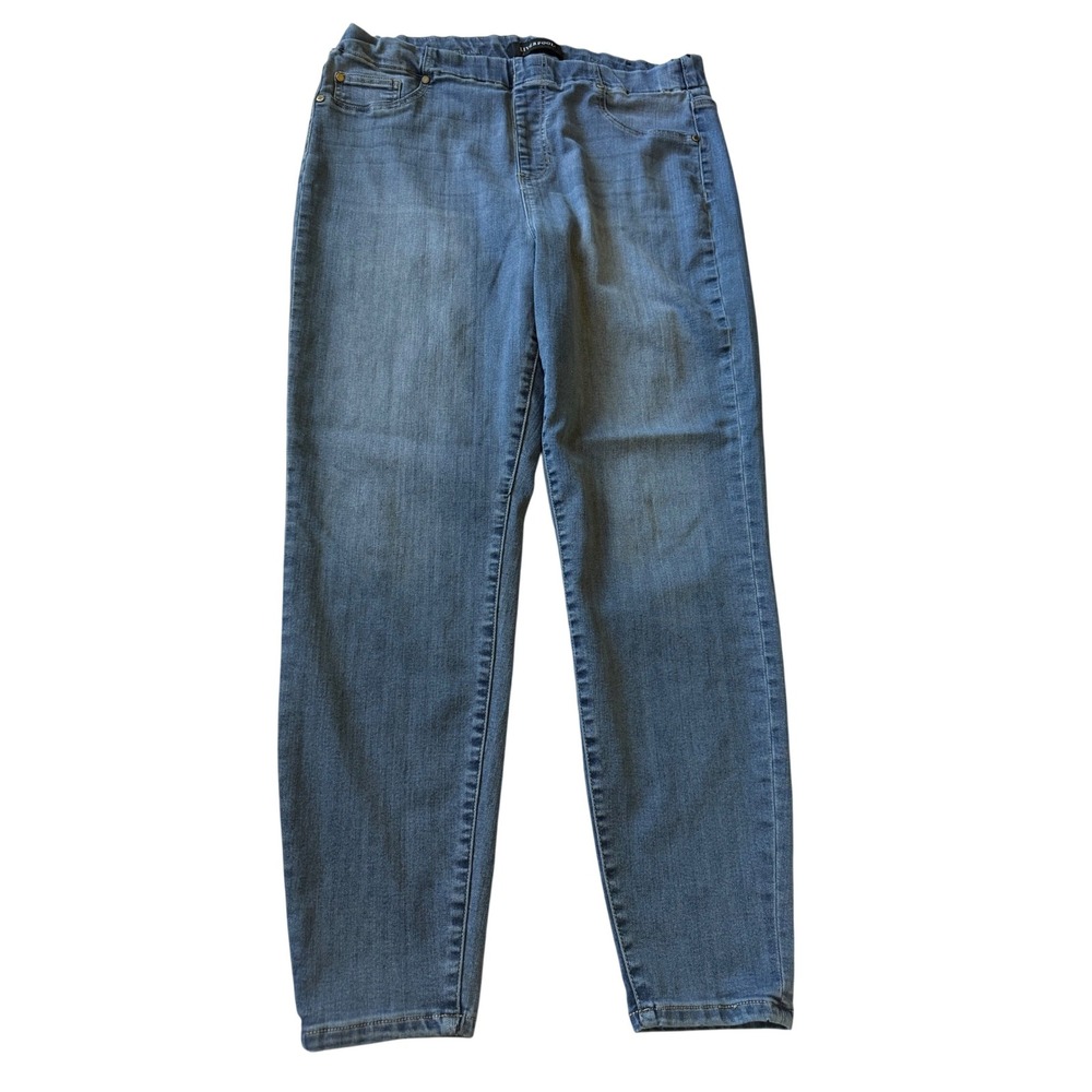 Liverpool Womens High Rise Annie Pull On Jeans 14/32 Blue Stretch Comfort Denim